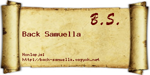 Back Samuella névjegykártya